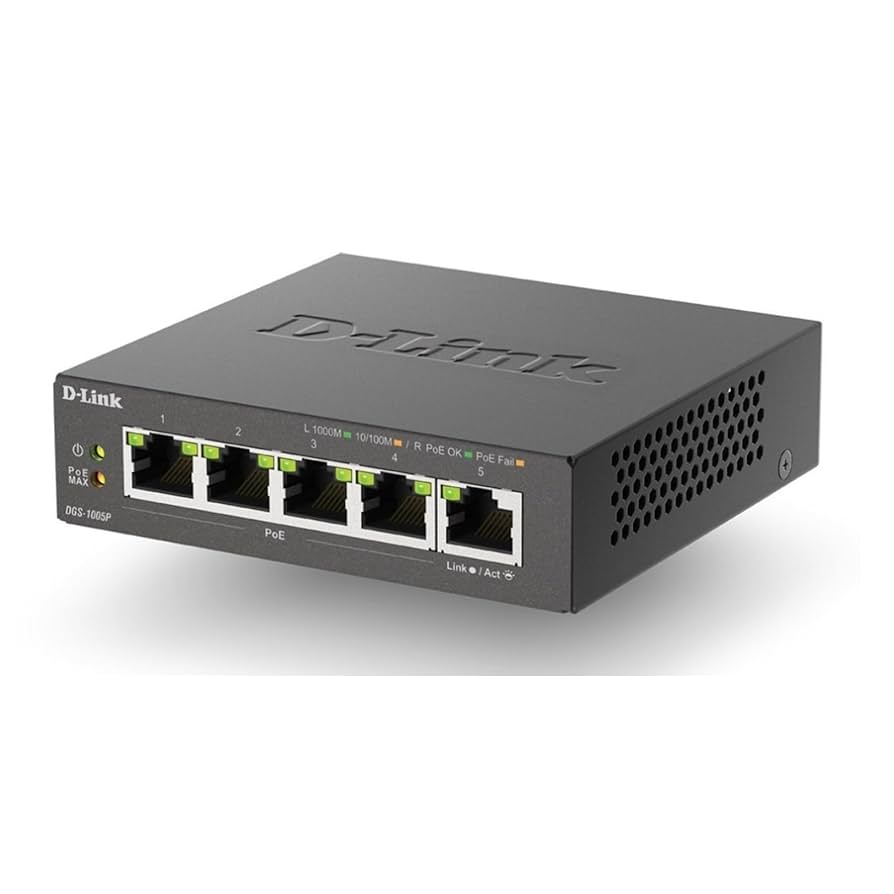D-Link Switch 5 Port 10\100 4x PoE (15.4W) \ DES-1005P