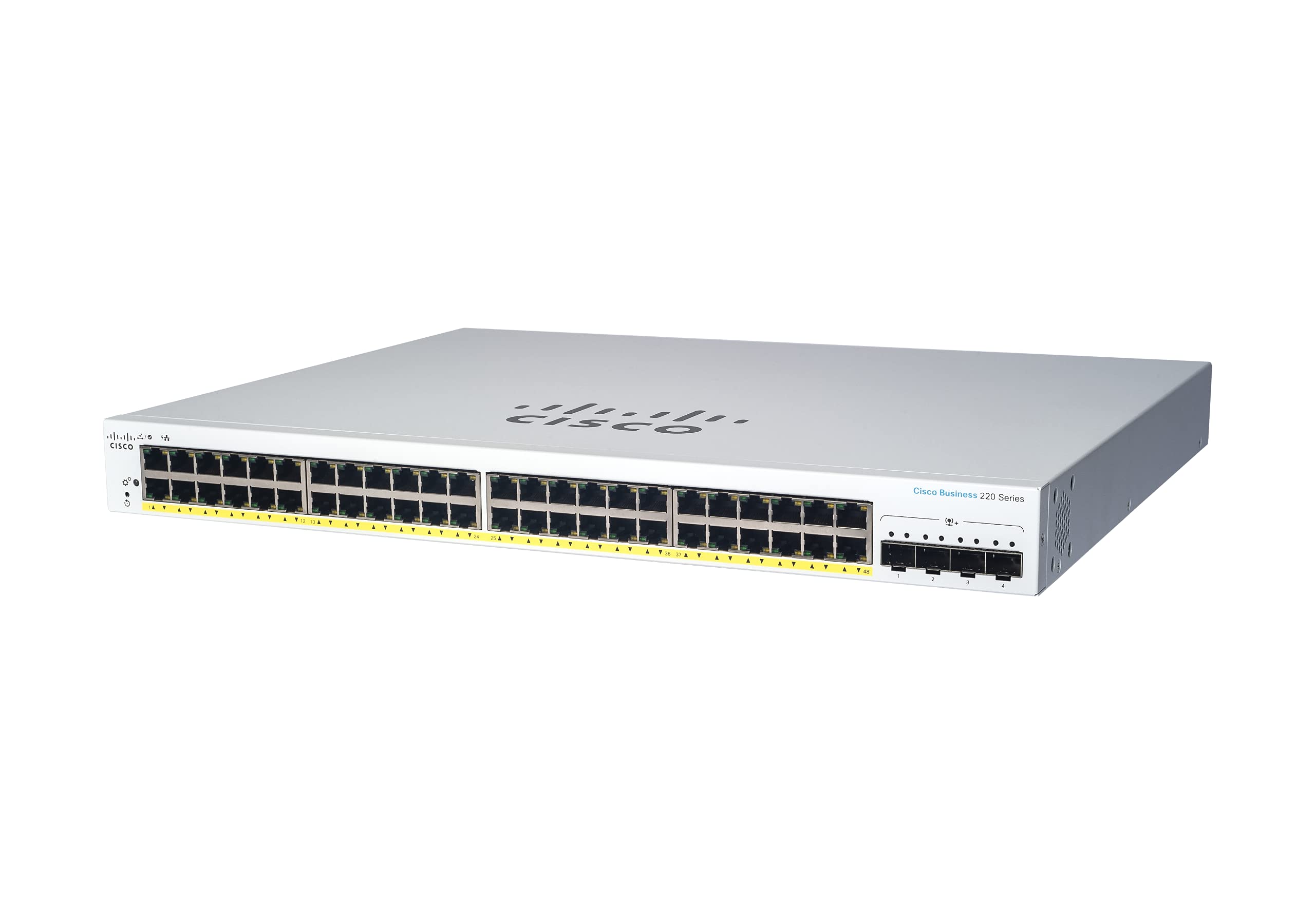 Cisco Switch 48 Port Giga , Smart, 4x SFP 1GE, PoE (382W) \ CBS220-48P-4G