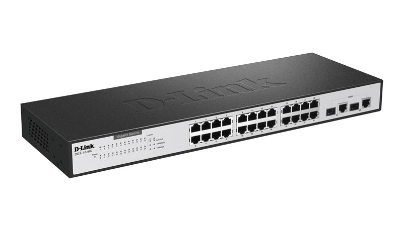D-Link Switch 24 Port 10\100 , 2x Gigabit \ DES-1026G